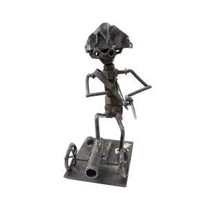 Vintage Duffy NAPOLEON Nuts & Bolts Sculpture Figurine 1970 Metal Art Signed